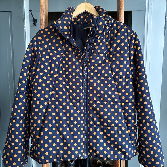 Marimekko Jackets & Blazers - Marimekko Navy Polka Dot Light Puffer Jacket L